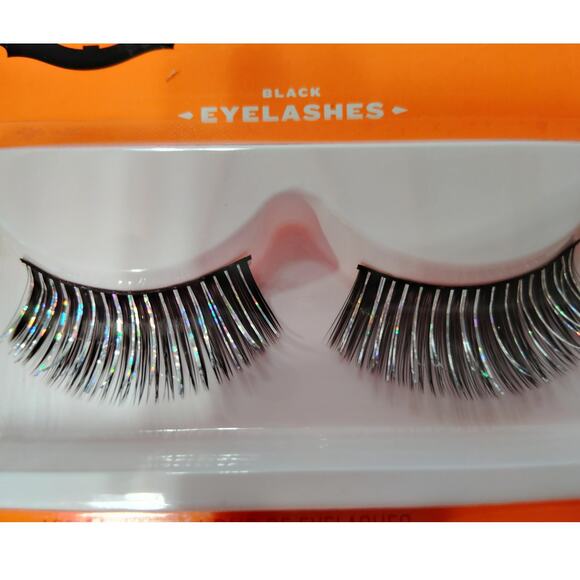 2-Pack Hyde & EEK! Boutique Halloween Fake Eyelashes – Blue & Silver Glitter - Picture 3 of 6